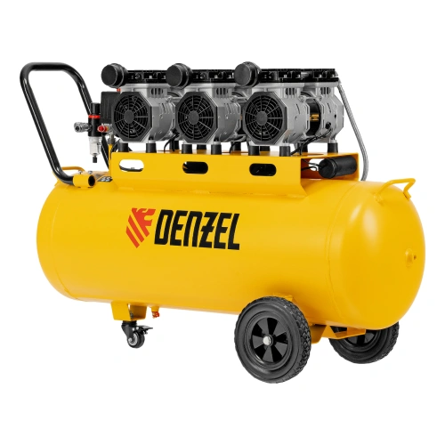 Компрессор безмасляный, малошумный DLS 1800/100,1800 Вт, 3x600, 100 л, 345 л/мин Denzel по ценам производителя в Воронеже с доставкой по всей России