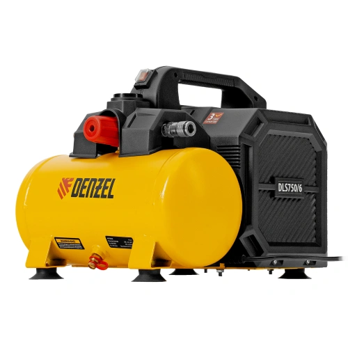 Компрессор  DLS750/6 безмасляный малошумный 750 Вт, 140 л/мин,ресивер 6 л Denzel по ценам производителя в Воронеже с доставкой по всей России