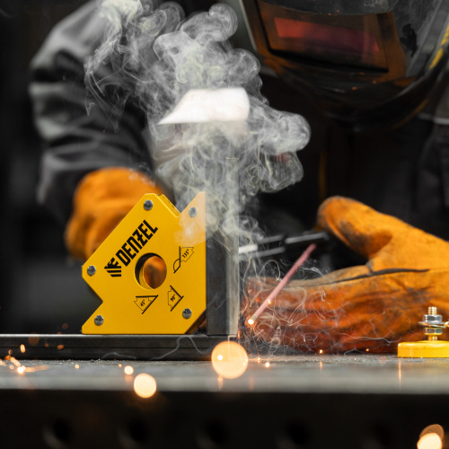 Фиксатор магнитный для сварочных работ, усилие 50 Lb Denzel по ценам производителя в Воронеже с доставкой по всей России