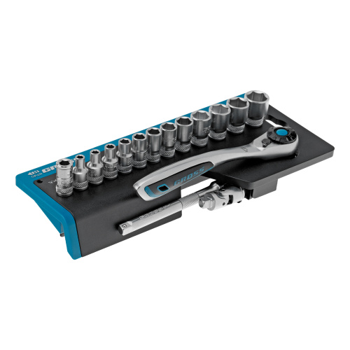 Набор торцевых головок, трещотка 120 зубьев, 1/4", CrV, 36 предметов Gross по ценам производителя в Воронеже с доставкой по всей России