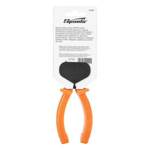 Длинногубцы прямые Classic, 160 мм, шлифованные, пластмассовые рукоятки Sparta по ценам производителя в Воронеже с доставкой по всей России