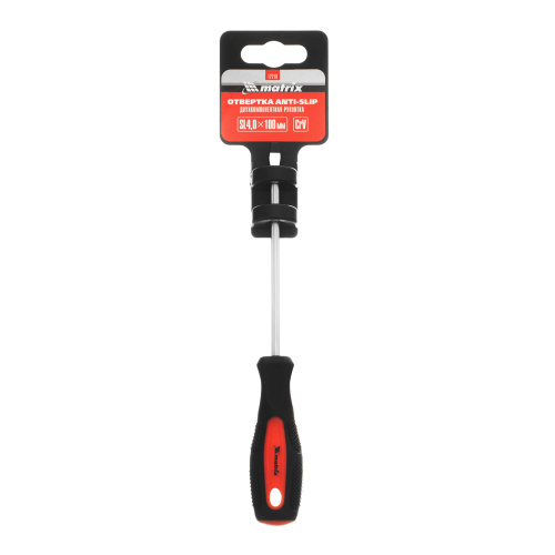 Отвертка Anti-Slip, SL4 х 100 мм, CrV, двухкомпонентная рукоятка Matrix по ценам производителя в Воронеже с доставкой по всей России