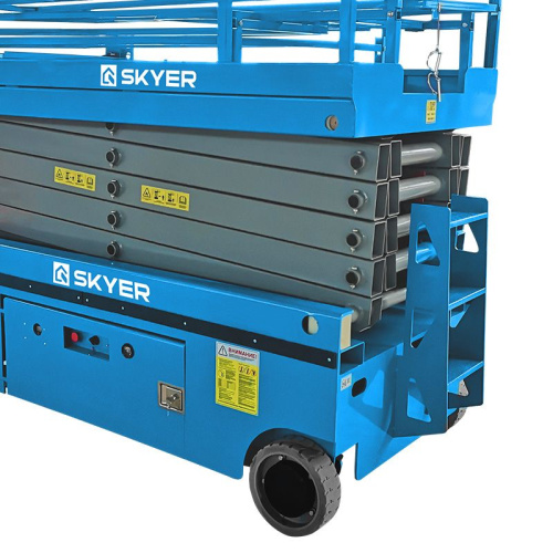 Самоходный ножничный подъемник с выдвижной платформой SKYER PL1625 по ценам производителя в Воронеже с доставкой по всей России