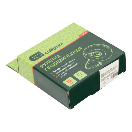 Рулетка геодезическая 10 м х 13 мм, закрытый корпус, фибергласовая лента Сибртех по ценам производителя в Воронеже с доставкой по всей России