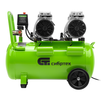 Компрессор безмаслянный малошумный МБ 2000/50, 2000 Вт, 50л, 300 л/мин Сибртех по ценам производителя в Воронеже с доставкой по всей России