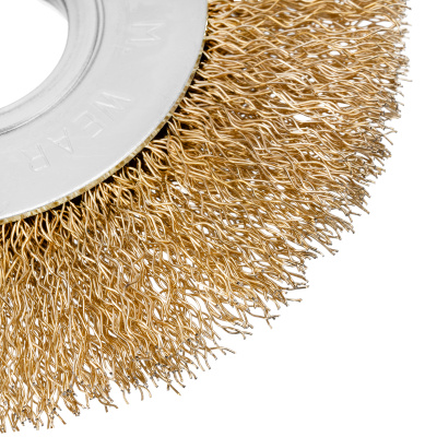 Щетка для УШМ, 100 мм, посадка 22.2 мм, плоская, латунированная витая проволока Matrix по ценам производителя в Воронеже с доставкой по всей России