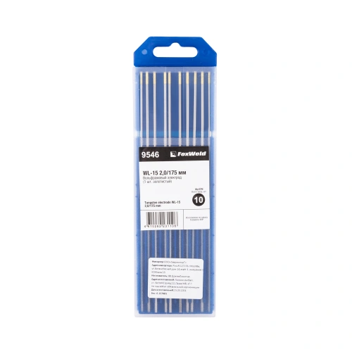 Вольфрамовый электрод WL-15 2,0мм / 175мм (1шт. золотистый) FoxWeld по ценам производителя в Воронеже с доставкой по всей России