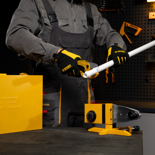 Аппарат для сварки пластиковых труб DWP-1500, 1500 Вт, 260-300 град, комплект насадок, 20-63 мм Denzel по ценам производителя в Воронеже с доставкой по всей России