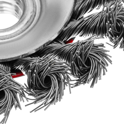 Щетка для УШМ, 100 мм, М14, "тарелка", крученая проволока 0.5 мм Matrix по ценам производителя в Воронеже с доставкой по всей России