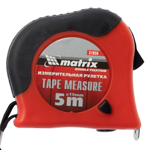 Рулетка Double fixation,5 м х 19 мм,обрезиненный корпус,двойная плавная фиксация Matrix по ценам производителя в Воронеже с доставкой по всей России