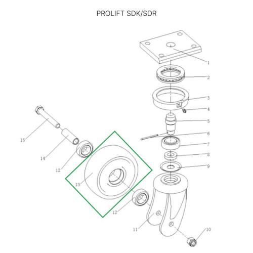 Опорное колесо для штабелеров SDR1536/1545S/1645/1656/2036/2045, SDK по ценам производителя в Воронеже с доставкой по всей России