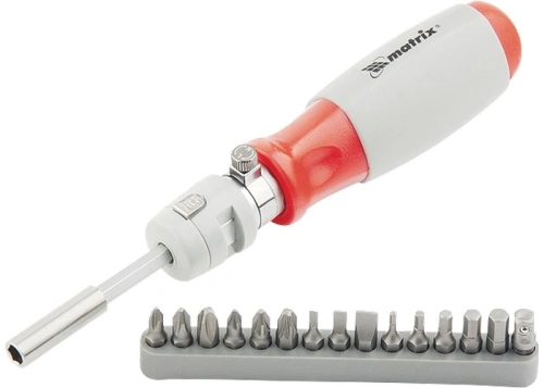 Отвертка реверсивная, телескопическая, силовой элемент под ключ, набор бит, CrV, 15 шт Matrix по ценам производителя в Воронеже с доставкой по всей России