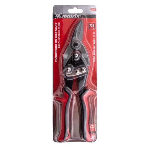 Ножницы по металлу, 250 мм, левые, обрезиненные рукоятки Matrix по ценам производителя в Воронеже с доставкой по всей России