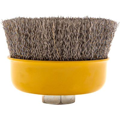 Щетка для УШМ, 100 мм, "Чашка", витая нержавеющая проволока 0.3 мм, М14 Denzel по ценам производителя в Воронеже с доставкой по всей России