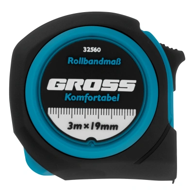 Рулетка Komfortabel 3 м х 19 мм,обрезиненный корпус Gross по ценам производителя в Воронеже с доставкой по всей России