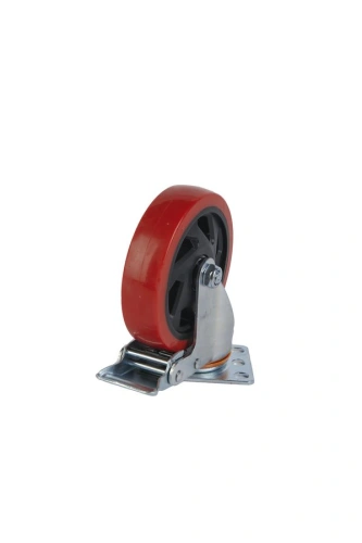 Колесо поворотное усиленное полиуретан SCBM 55 125 мм с тормозом по ценам производителя в Воронеже с доставкой по всей России