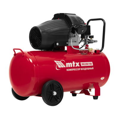 Компрессор воздушный КК-2200/100, 2,2 кВт, 350 л/мин, 100 л, прямой привод, масляный MTX по ценам производителя в Воронеже с доставкой по всей России