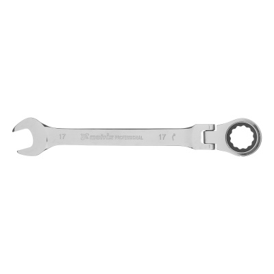 Ключ комбинированный трещоточный, 17 мм, CrV, шарнирный, зеркальный хром Matrix Professional по ценам производителя в Воронеже с доставкой по всей России