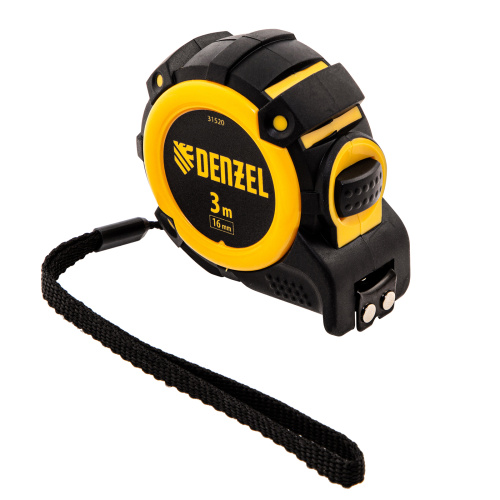Рулетка 3м х 16мм, автоматич. фиксац., нейлон. покрытие, магнит. зацеп, двухстор. разметка Denzel по ценам производителя в Воронеже с доставкой по всей России