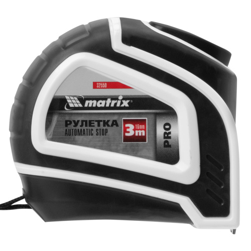 Рулетка Autostop,3 м х 16 мм,двухкомпонентный корпус,автоматическая фиксация,Pro Matrix по ценам производителя в Воронеже с доставкой по всей России