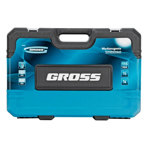 Набор инструментов, 1/4", 1/2", CrV, 120 зубьев, 115 предметов Gross по ценам производителя в Воронеже с доставкой по всей России