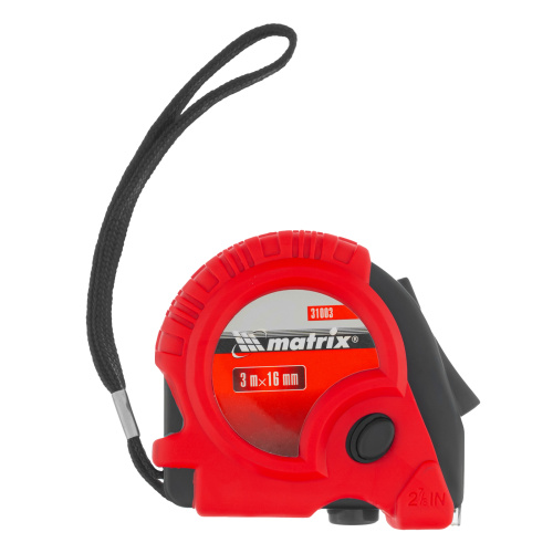 Рулетка Rubber,3 м х 16 мм,обрезиненный корпус Matrix по ценам производителя в Воронеже с доставкой по всей России