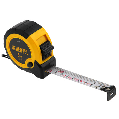 Рулетка 5м х 19мм, двухкомп. корпус, кнопка-пауза Denzel по ценам производителя в Воронеже с доставкой по всей России