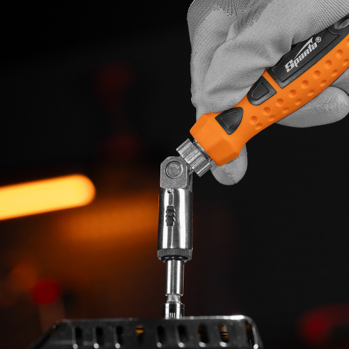 Отвертка реверсивная с шарниром, биты, торцевые головки, 18 шт, Sparta по ценам производителя в Воронеже с доставкой по всей России