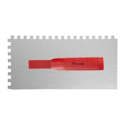 Гладилка стальная, 280 x 130 мм, зеркальная полировка, пластмастмассовая ручка, зуб 8 x 8 мм Matrix по ценам производителя в Воронеже с доставкой по всей России