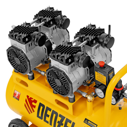 Компрессор безмасляный, малошумный DLS 2200/50, 2200 Вт, 2x1100, 50 л, 380 л/мин Denzel по ценам производителя в Воронеже с доставкой по всей России