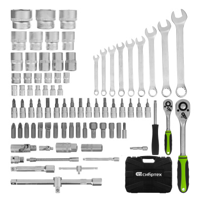 Набор инструмента, 1/2", 1/4", пластиковый кейс, 83 предмета Сибртех по ценам производителя в Воронеже с доставкой по всей России
