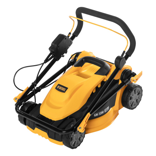 Газонокосилка электрическая GM-1200, 1200 Вт, ширина 32 см, 3 уровня, травосборник 25 л. Denzel по ценам производителя в Воронеже с доставкой по всей России