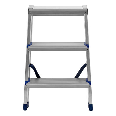 Стремянка двусторонняя 3 ступени, алюминиевая, Сибртех по ценам производителя в Воронеже с доставкой по всей России