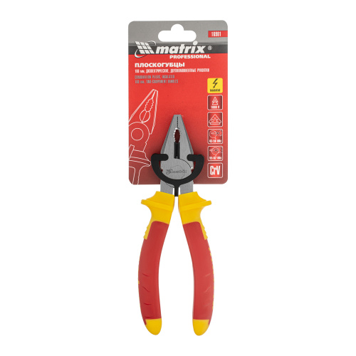 Плоскогубцы комбинированные, Insulated, 160 мм, двухкомпонентные рукоятки Matrix Professional по ценам производителя в Воронеже с доставкой по всей России