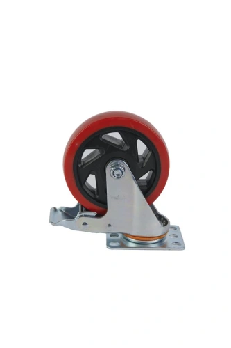 Колесо поворотное усиленное полиуретан SCBM 55 125 мм с тормозом по ценам производителя в Воронеже с доставкой по всей России