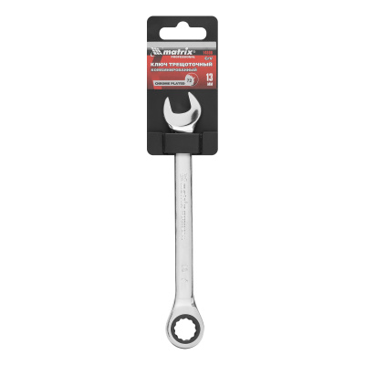 Ключ комбинированный трещоточный, 13 мм, CrV, зеркальный хром Matrix Professional по ценам производителя в Воронеже с доставкой по всей России