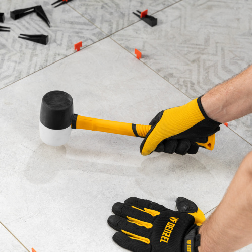 Киянка резиновая, 450 г, черно-белая, фибергласовая рукоятка c TPR покрытием Denzel по ценам производителя в Воронеже с доставкой по всей России