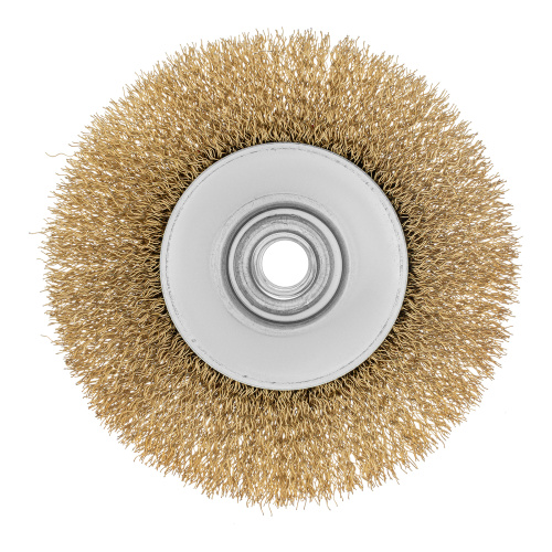 Щетка для УШМ, 115 мм, М14, "тарелка", латунированная витая проволока Matrix по ценам производителя в Воронеже с доставкой по всей России