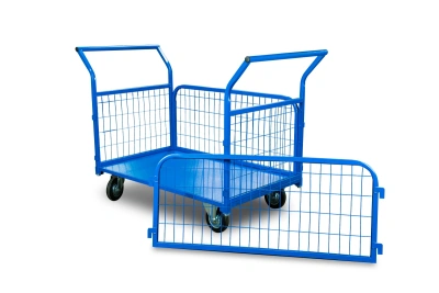 Тележка платформенная TOR ТП-3С (700х1200) с бортами из сетки и двумя ручками (колеса 160 мм) купить в Москве с доставкой по всей России | ProtosMarket.ru