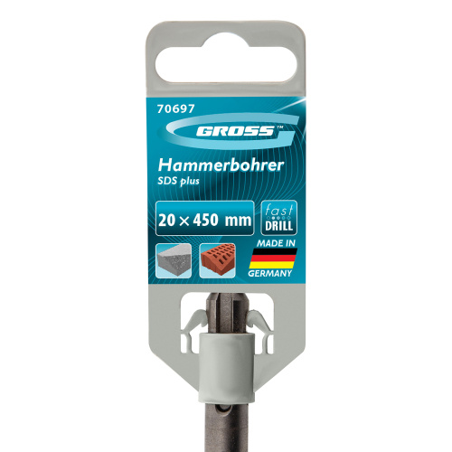 Бур по бетону Pro, 20 х 450 мм, SDS Plus Gross по ценам производителя в Воронеже с доставкой по всей России