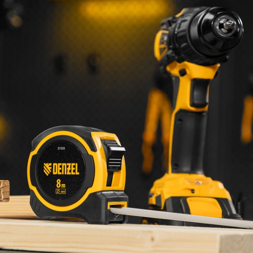 Рулетка 8м х 25мм, двухкомп. корпус, магнитный обрезиненный зацеп Denzel по ценам производителя в Воронеже с доставкой по всей России