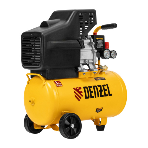Компрессор воздушный DC1500/24, прямой привод, 1.5 кВт, 24 литра, 220 л/мин Denzel по ценам производителя в Воронеже с доставкой по всей России