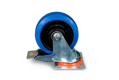 Колесо поворотное из эластичной резины MW150 150 мм с тормозом по ценам производителя в Воронеже с доставкой по всей России