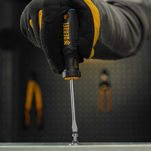 Отвертка SL5x75 мм, CrV, трехкомпонентная рукоятка Denzel по ценам производителя в Воронеже с доставкой по всей России