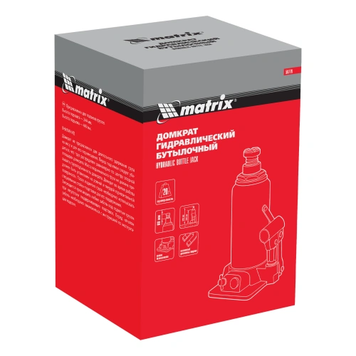Домкрат гидравлический бутылочный, 20 т, h подъема 244-449 мм Matrix по ценам производителя в Воронеже с доставкой по всей России