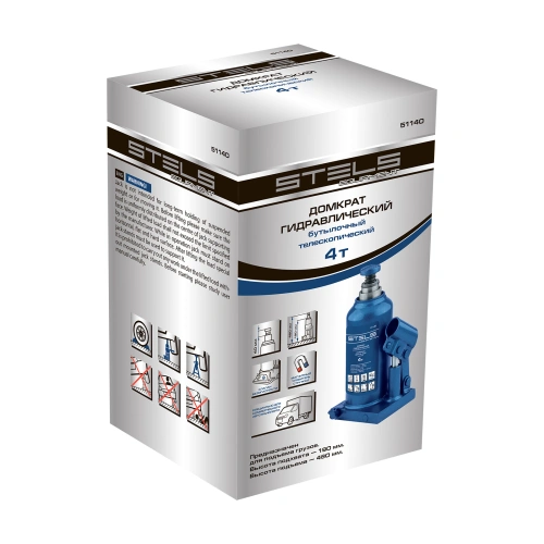 Домкрат гидравлический бутылочный телескопический, 4 т, h подъема 190-480 мм Stels по ценам производителя в Воронеже с доставкой по всей России