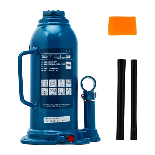 Домкрат гидравлический бутылочный, 12 т, h подъема 227-457 мм Stels по ценам производителя в Воронеже с доставкой по всей России