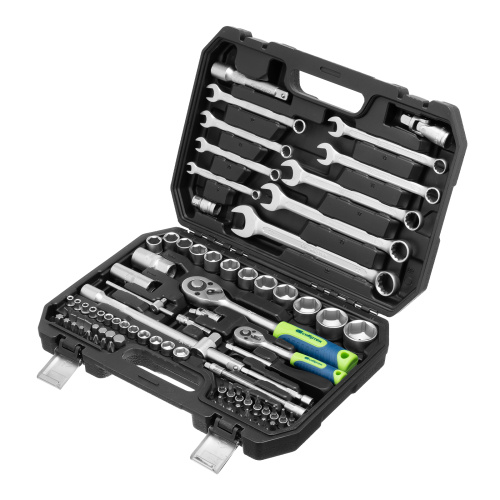 Набор инструментов, 1/2", 1/4", пластиковый кейс, 82 предмета Сибртех по ценам производителя в Воронеже с доставкой по всей России