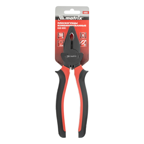Плоскогубцы комбинированные Black Nickel, 200 мм, двухкомпонентные рукоятки Matrix по ценам производителя в Воронеже с доставкой по всей России
