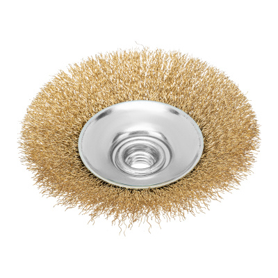 Щетка для УШМ, 115 мм, М14, "тарелка", латунированная витая проволока Matrix по ценам производителя в Воронеже с доставкой по всей России